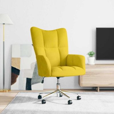 Relaxing Chair Mustard Yellow Velvet (100% polyester), Steel Medium