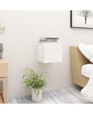 Bedside Cabinet White 12"x11.8"x11.8" Engineered Wood