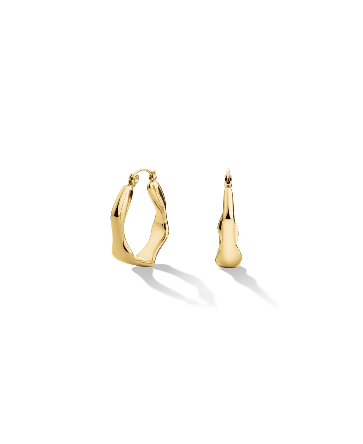 Organic Hoops In 14K Yellow Gold Plated Stainless Steel - Gold