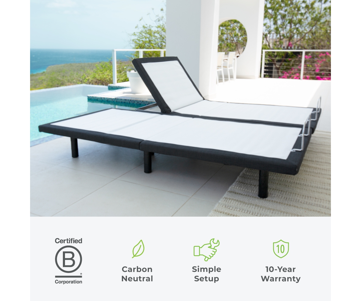 Cariloha Classic Adjustable Mattress Base | Cal Split King | 6", 9", 12" | Viscose Material | Adjustable Height, Quiet Motor, Wireless Remote