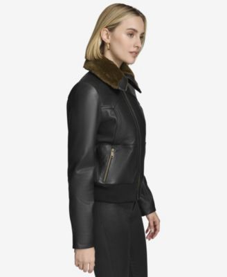 Women's Evie Aviator-Style Leather Jacket