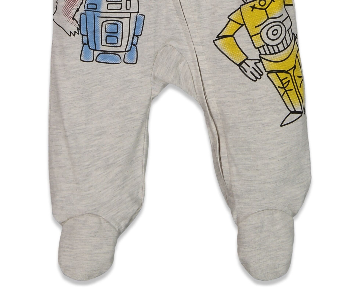 Starwars Baby Boys Star Wars Chewbacca R2- D2 Darth Vader Stormtrooper Baby 2 Pack Zip Up Long Sleeve Sleep N' Play Coveralls Newborn to - Little rebe