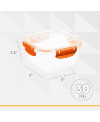 Airtight Food Storage Container with Leakproof Lid, 30 Oz, Orange