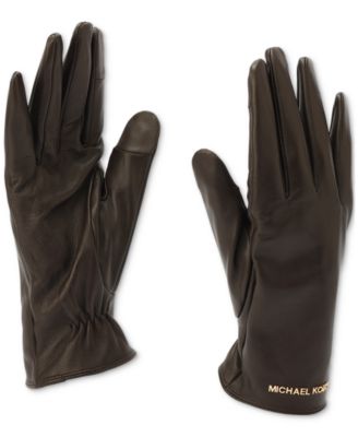 MICHAEL Women's Logo Detail Leather Tech Gloves