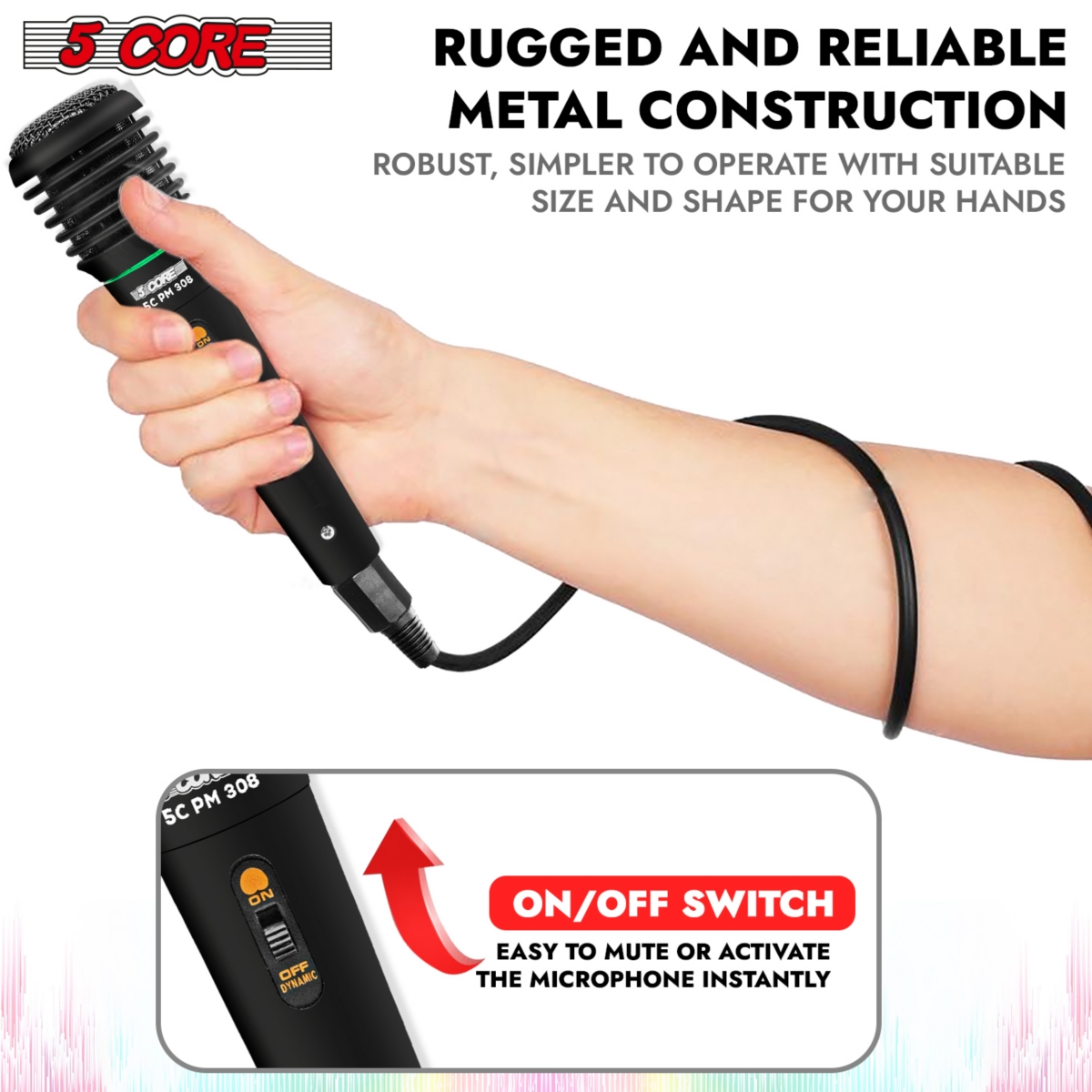 5 Core Microphone Xlr Dynamic Karaoke Singing Handheld Microfono Professional Vocal Dj Music Mic