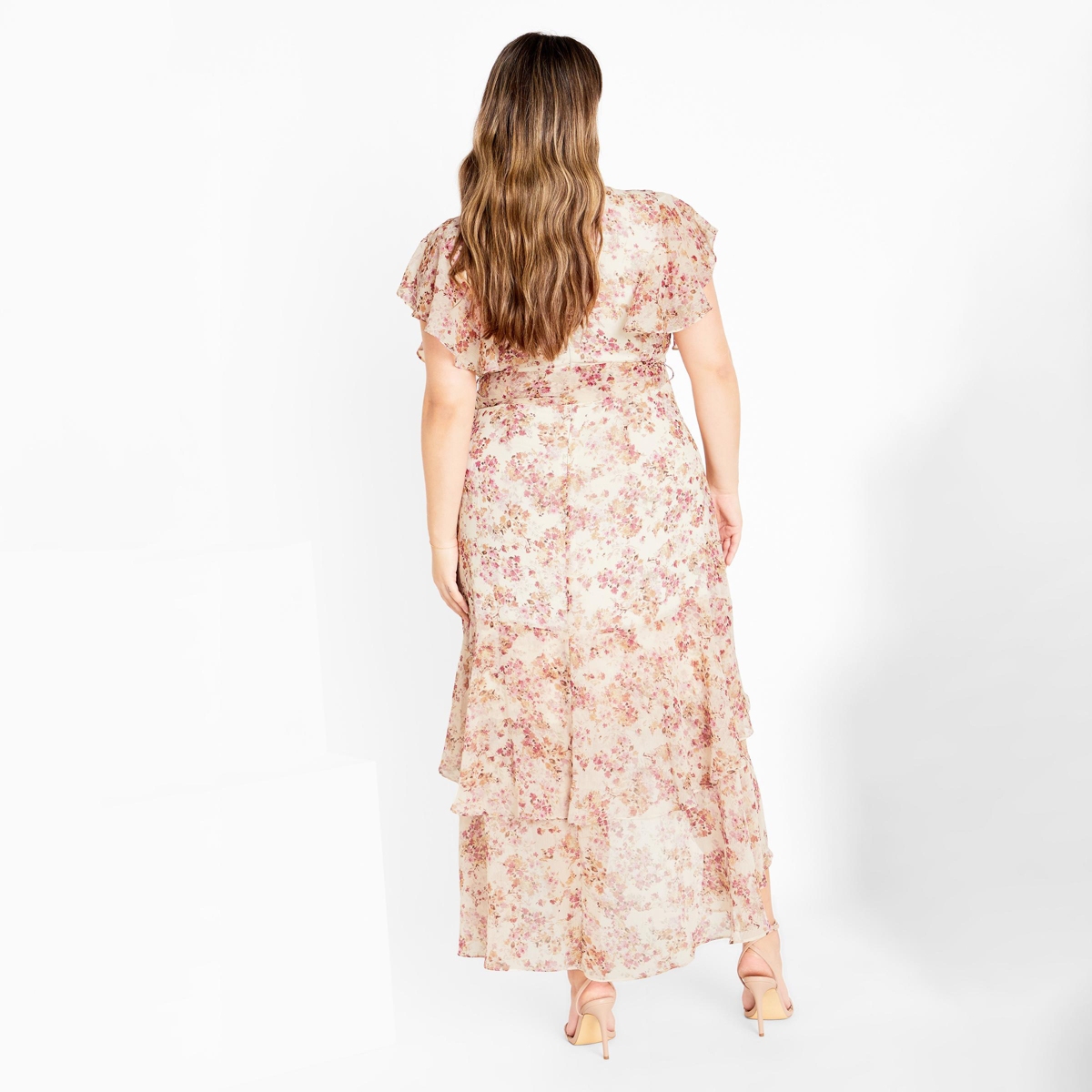 City Chic Plus Size Flirty Tier Print Maxi Dress