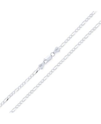 Solid Sterling Silver Figaro Link Chain Necklace