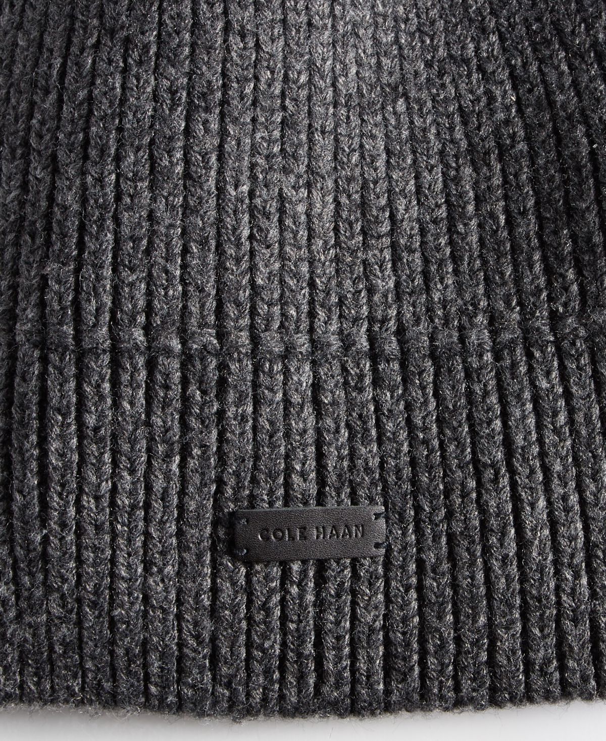 Cole Haan Men's No-cuff Logo Beanie In Dark Grey