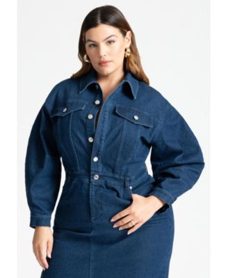 Plus Size Oversized Denim Midi Dress