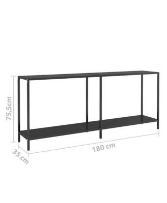 Console Table Black 70.9"x13.8"x29.7" Tempered Glass