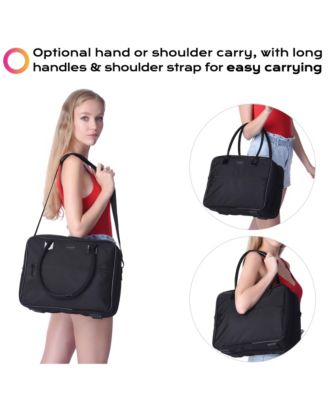 Makeup Bag Soft Sided Cosmetic Train Case 2 Layer Hangbag 4 Pouches