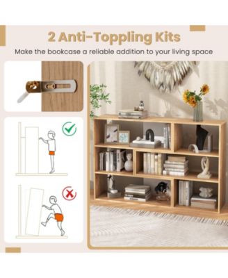 2-Piece Separable Bookshelf Floor Standing Corner Display Storage