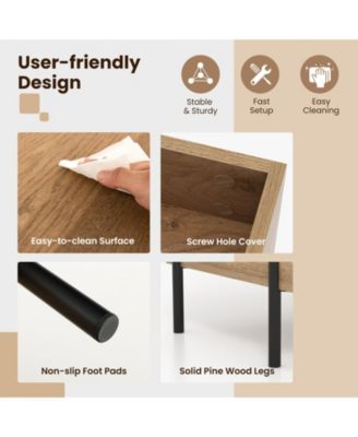 1Pc Wood and Metal Lift-Top Hidden Storage Central Coffee Table