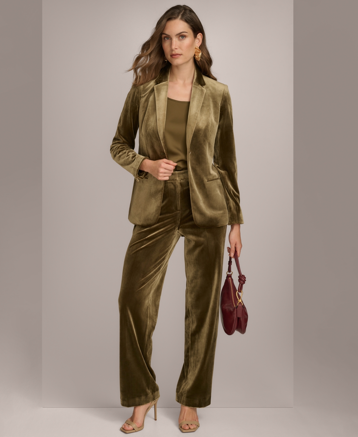 Donna Karan New York Women's Velvet Straight-Leg Pants