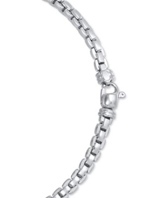 Men's Venezia Box Link 22" Chain Necklace in Sterling Silver