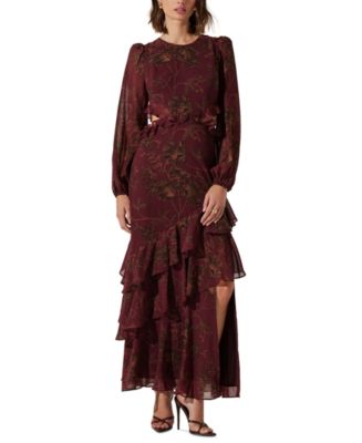 ASTR the Label Women's Biella Printed Ruffle-Trim Dress - Macy's