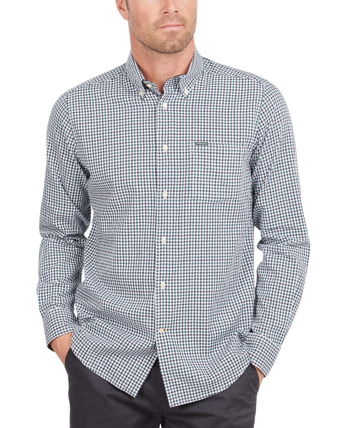 Barbour Padshaw Check Button-down Shirt In Green
