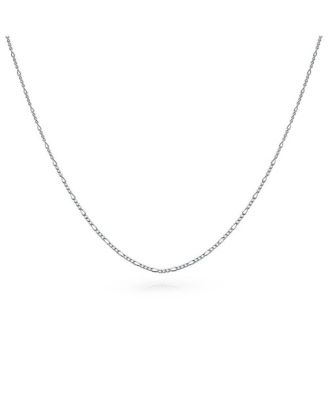 Thin Lightweight 1.2MM Strong Solid Sterling Silver Figaro Link Chain Necklace 20 Inch