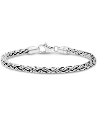 DEVATA Paddy Round 4mm Chain Bracelet in Sterling Silver, 7 inches - Macy's
