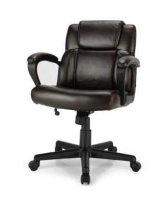 1 PC Adjustable Leather Executive Office Chair Computer Desk Chair with Armrest