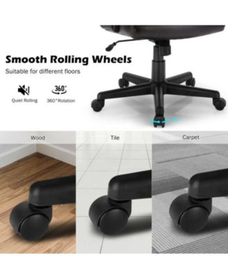 1 PC Adjustable Leather Executive Office Chair Computer Desk Chair with Armrest