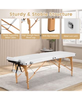 Portable Adjustable Facial Spa Bed with Carry Case-White