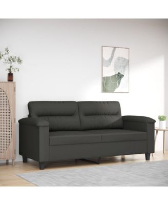 2-Seater Sofa Dark Gray 55.1" Microfiber Fabric