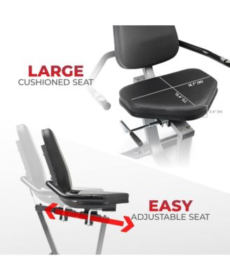 Compact Performance Recumbent Bike with Dual Motion Arm Exercisers & Exclusive SunnyFit App Enhanced Bluetooth Connectivity