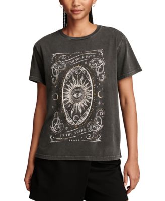Lucky Brand - Women's Find Your Path Studded Graphic Print Boyfriend T-Shirt