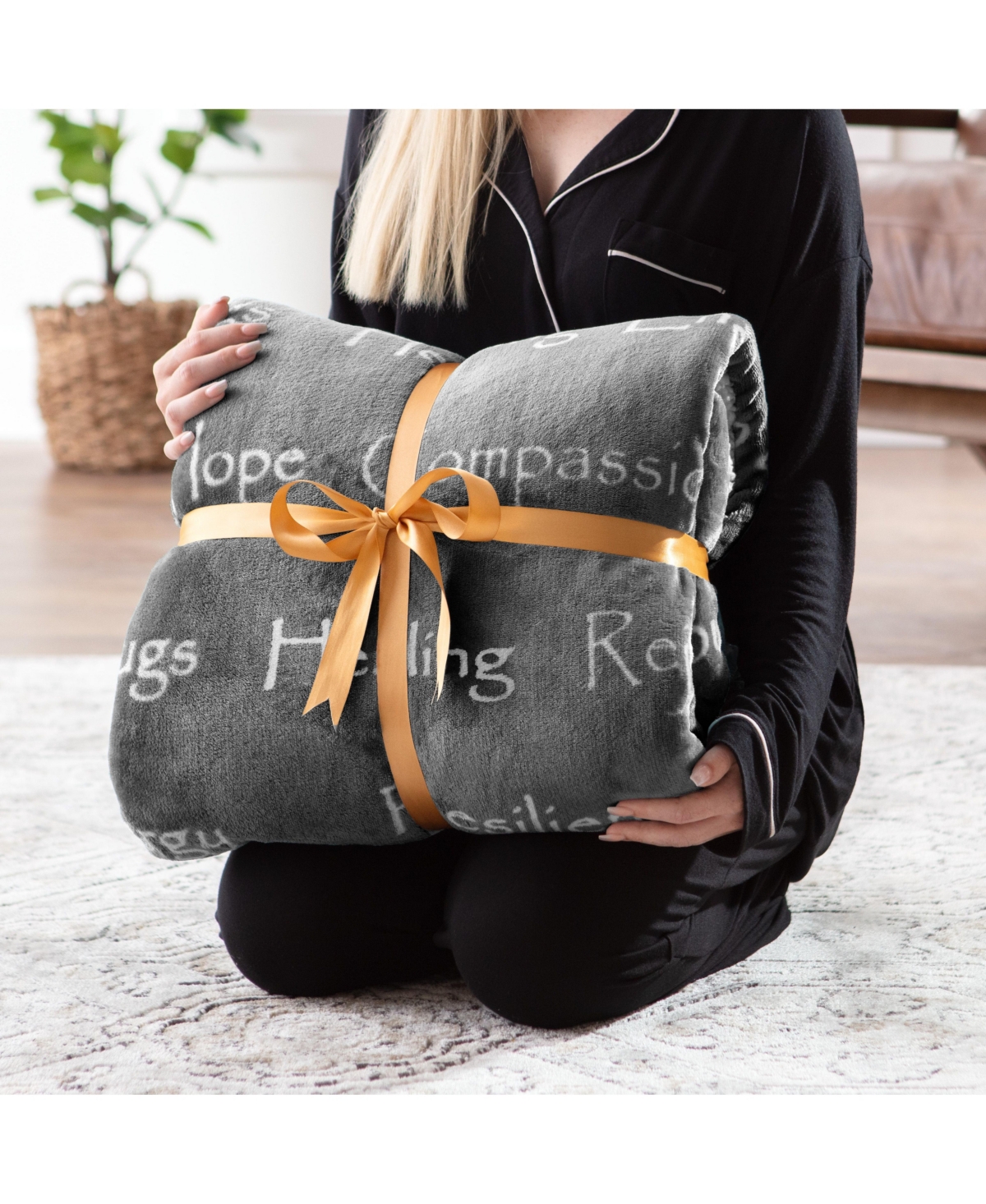 Chanasya Premium Sympathy Warm Hugs Gift Throw Blanket - for Positive Energy Love Support Comfort - Breast Cancer Chemo Get Well Purple Gift Blanket