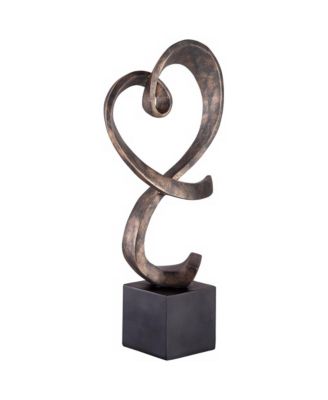 Swirling Heart 17 1/4" High Brushed Nickel Modern Sculpture