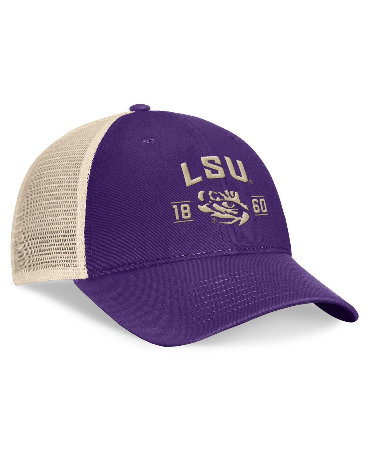 Top Of The World Men's Purple Lsu Tigers Heritage Waylon Trucker Adjustable Hat In Purple,natural