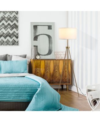 59.75" Sding Floor Lamp Fabric Lampshade Steel Tripod,