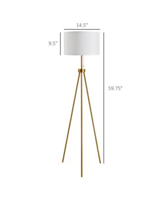 59.75" Sding Floor Lamp Fabric Lampshade Steel Tripod,