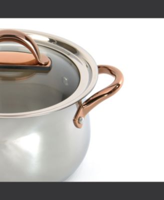 Ouro Gold 18/10 Stainless Steel 9.5" Stockpot with Glass Lid 8.1qt.