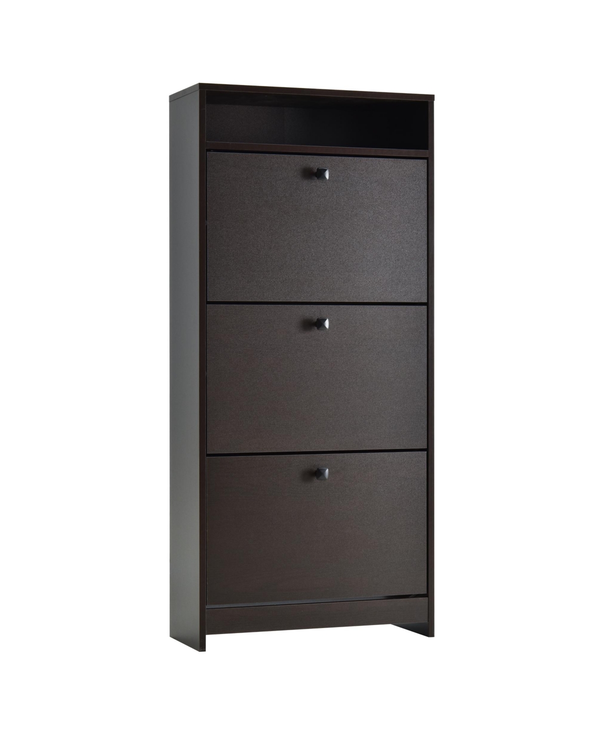 Shoe Storage Cabinet with 3 Large Fold-Out Drawers, - Espresso