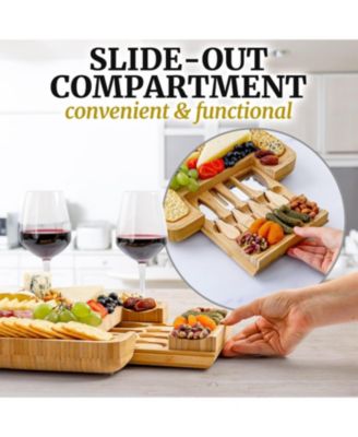 Wooden Bamboo Cheese Board Party Set