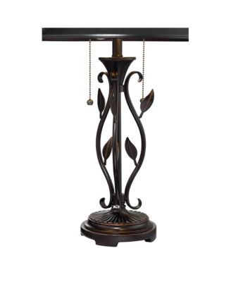 Feuille Country Cottage Table Lamp 23 3/4" High Metal Openwork Leaf Mica Shade for Bedroom Living Room Bedside Nightstand Office