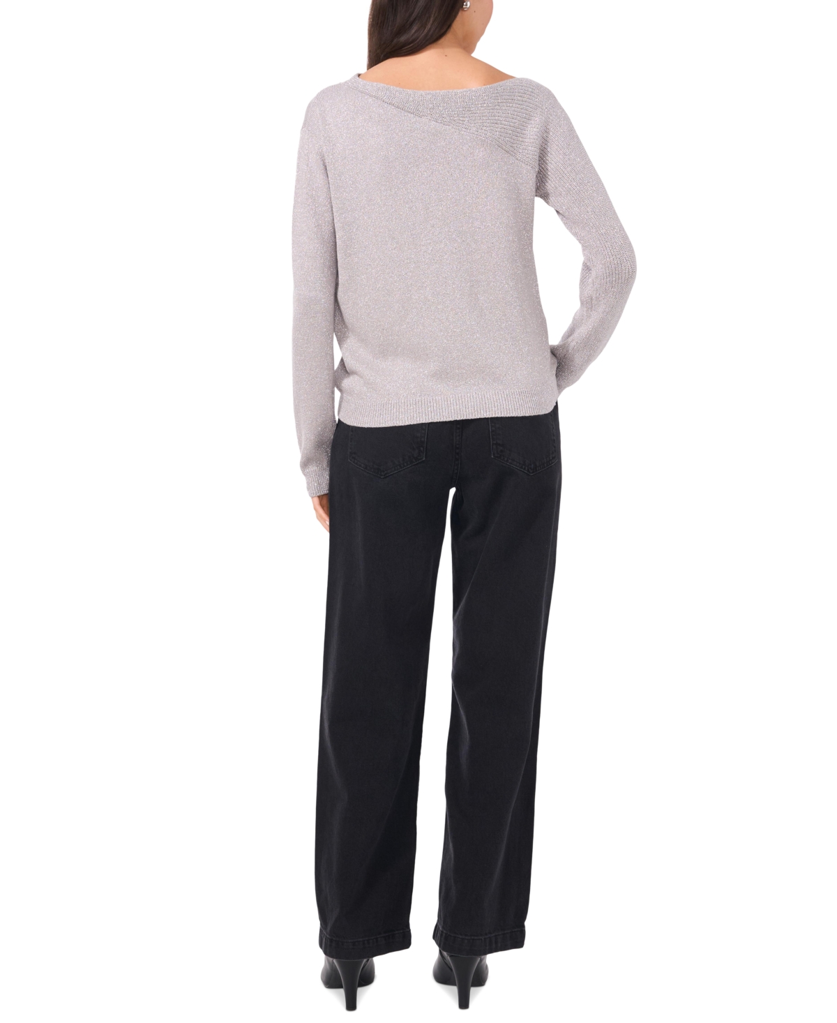 Vince Camuto Women's Metallic Asymmetric Cutout Sweater
