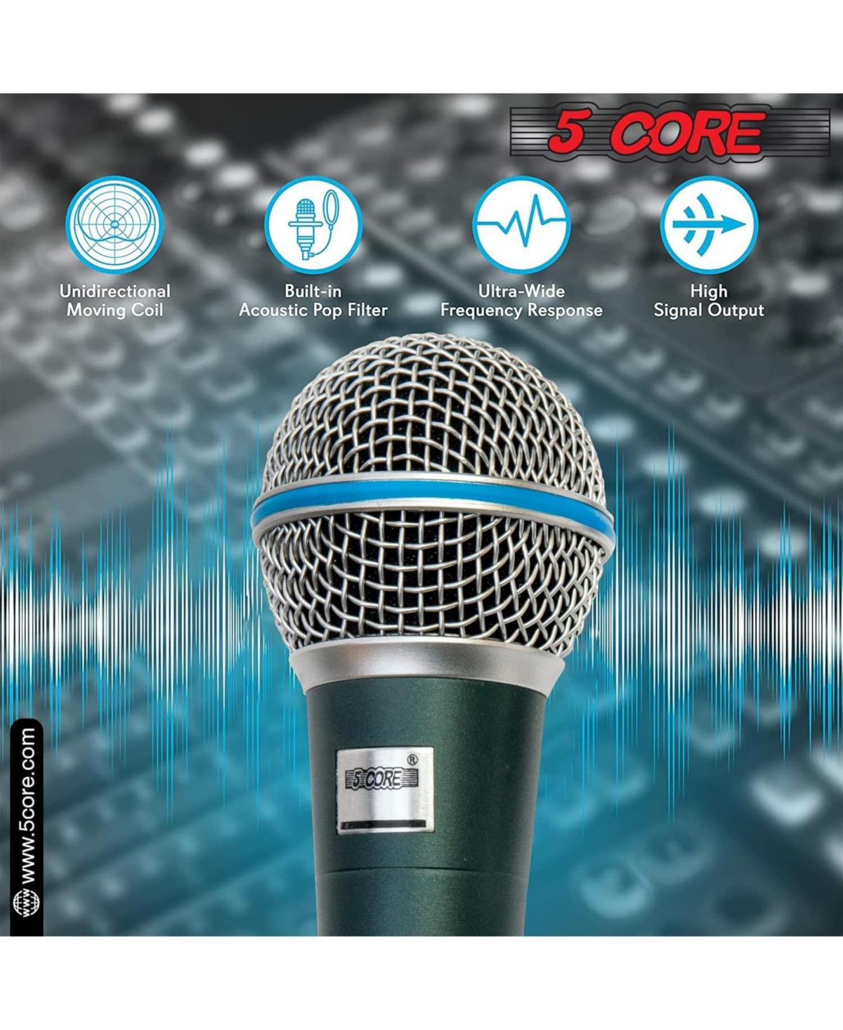 5 Core Microphone For Singing Karaoke Mic Xlr Dynamic Mic Cardioid Unidirectional Microfono - 2PCS