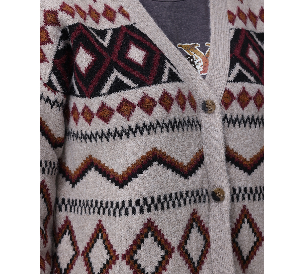 Frye Women's Southwestern Fair Isle Button-Up Cardigan