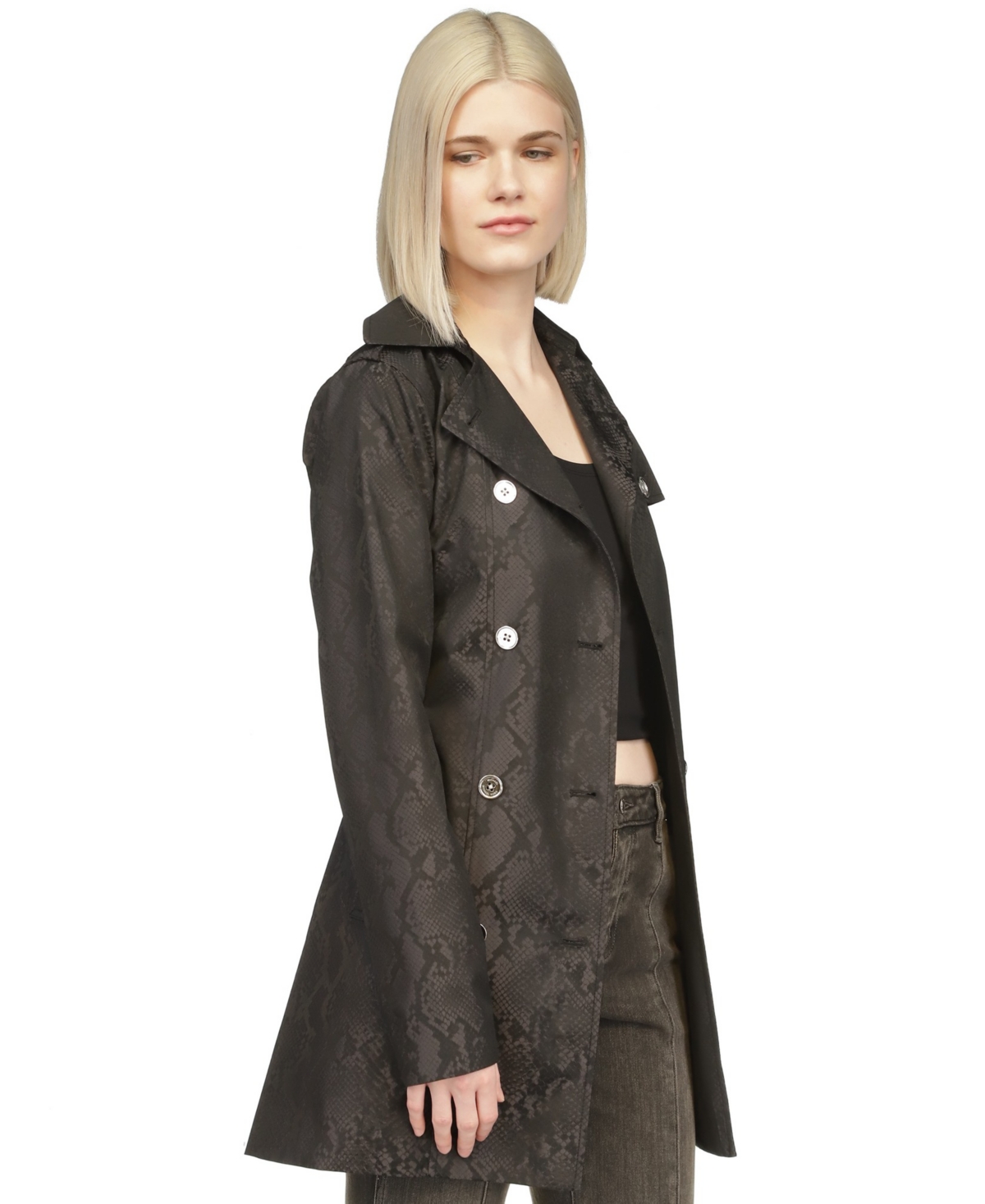 Michael Michael Kors Women's Snake-Print Trench Coat