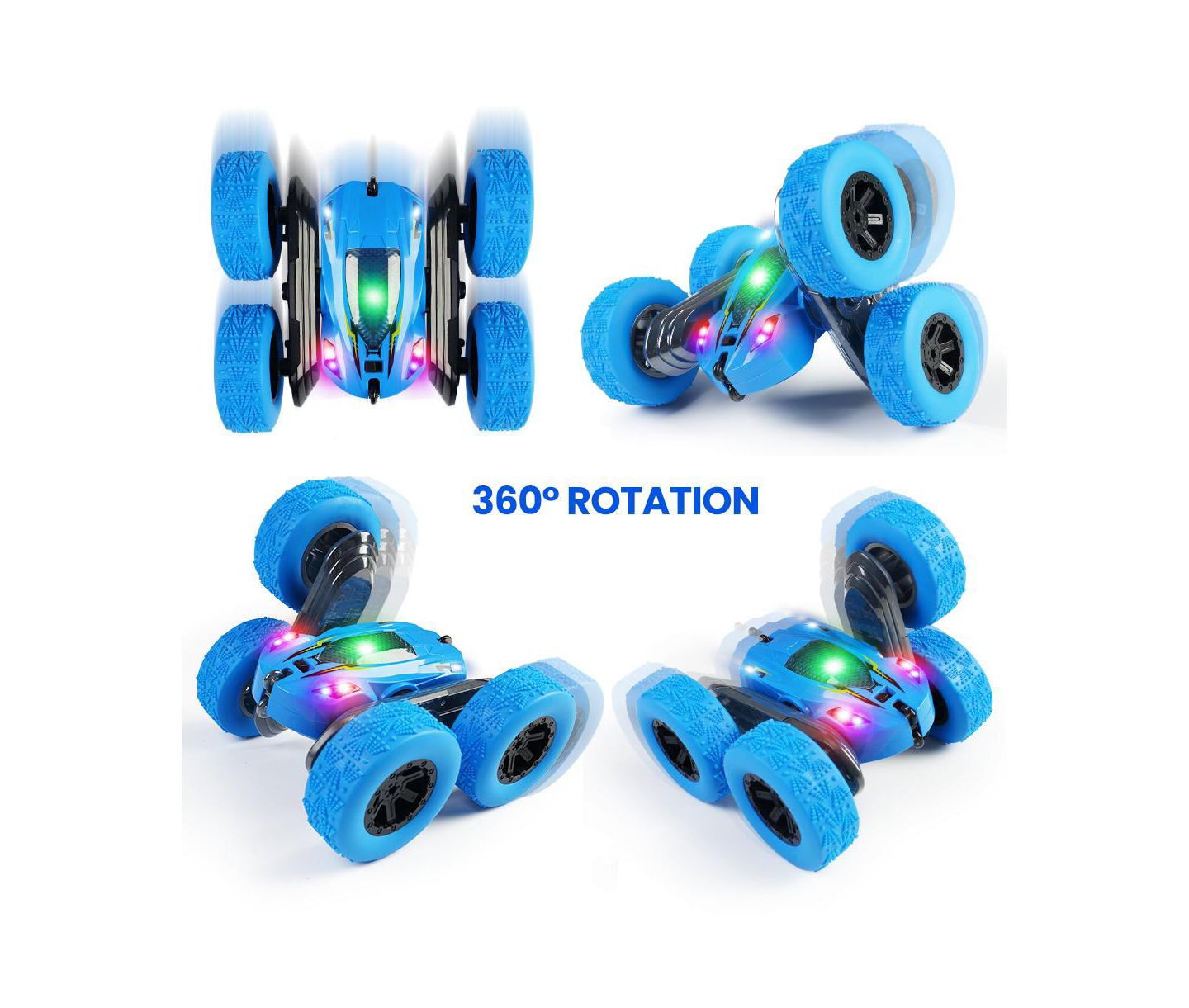 Детская игрушка Cowin 360-Degree Rotating Double-Sided Rechargeable Remote Control Car, цвет: Синий — фото 5