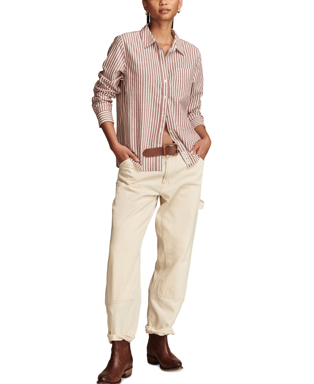 Lucky Brand Women's Boyfriend Button-Down Shirt