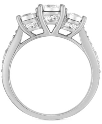 Diamond Three Stone Engagement Ring (1 ct. t.w.) in 14k White Gold
