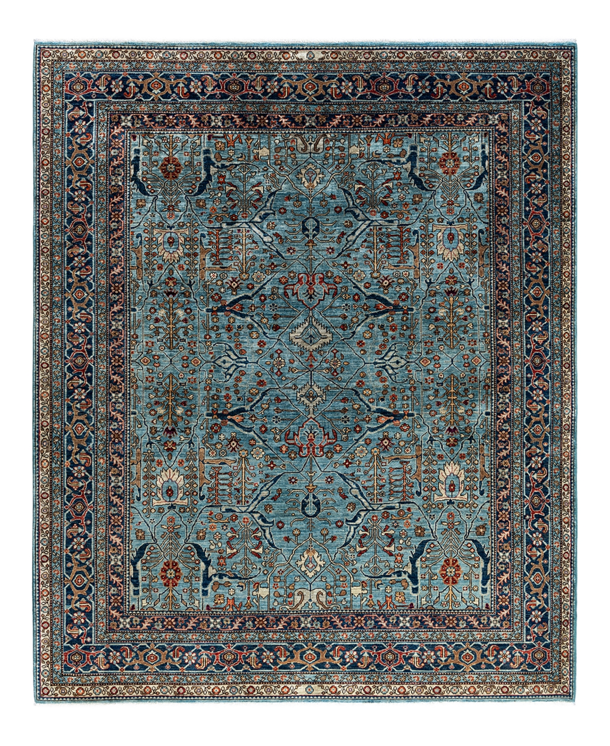 Adorn Hand Woven Rugs Serapi M1993 8'2"x9'3" Area Rug In Light Blue