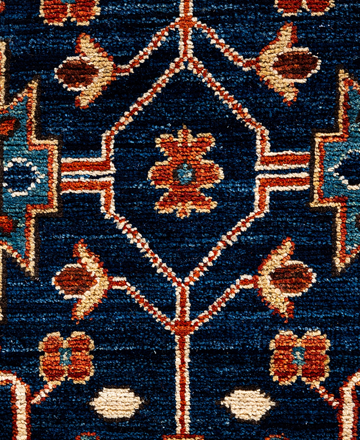 Adorn Hand Woven Rugs Serapi M1993 2'7"x9'9" Runner Area Rug In Blue