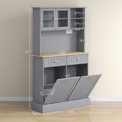 Pantry Storage Cabinet w/ Charging Station,
