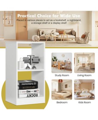 2 Pieces 2-tier Bookcase Set with Anti-toppling Device