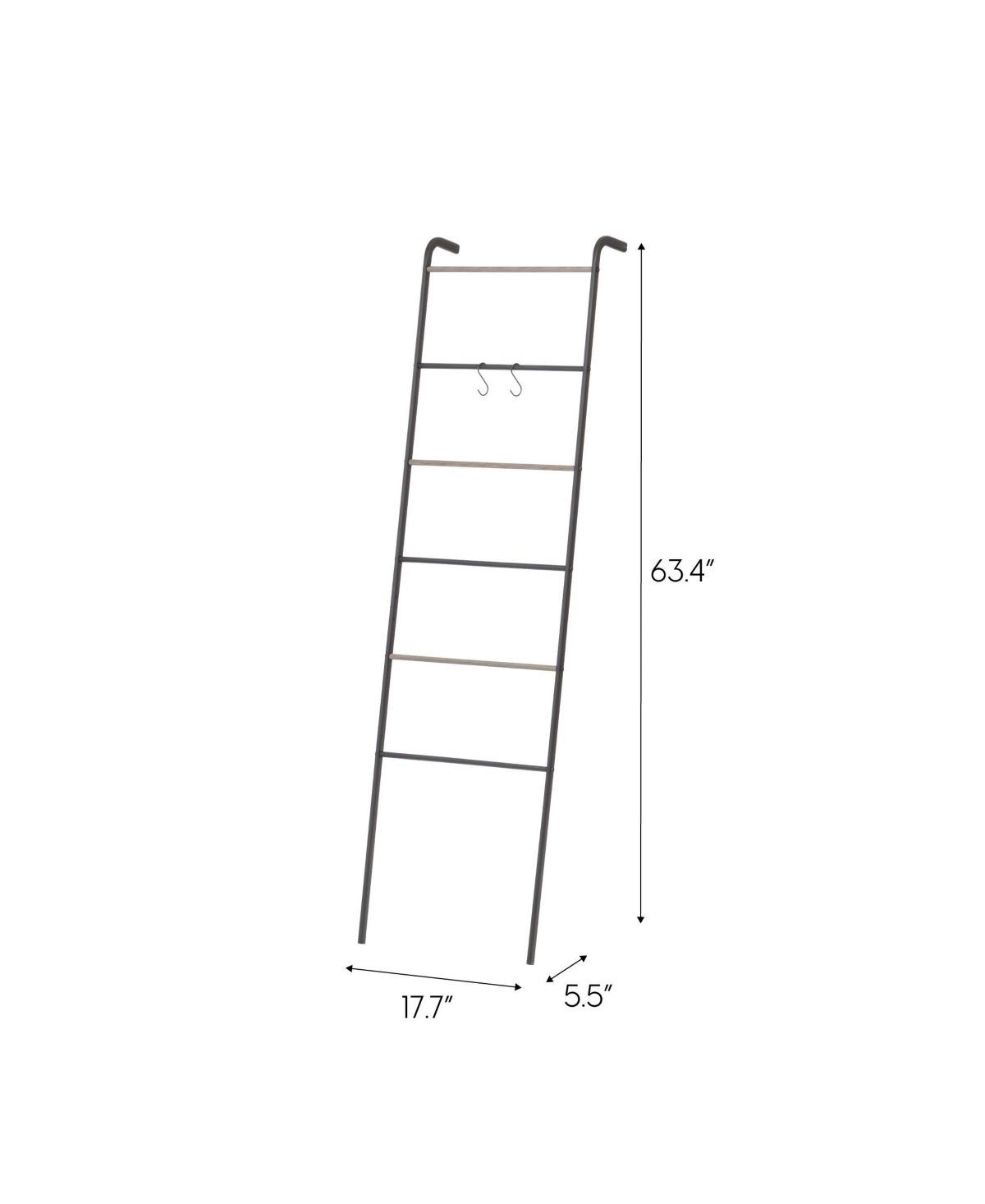 Iris Usa Free-Standing Clothing Rack, Clothes Organizer, Ladder Style, Metal Garment Rack,- Black